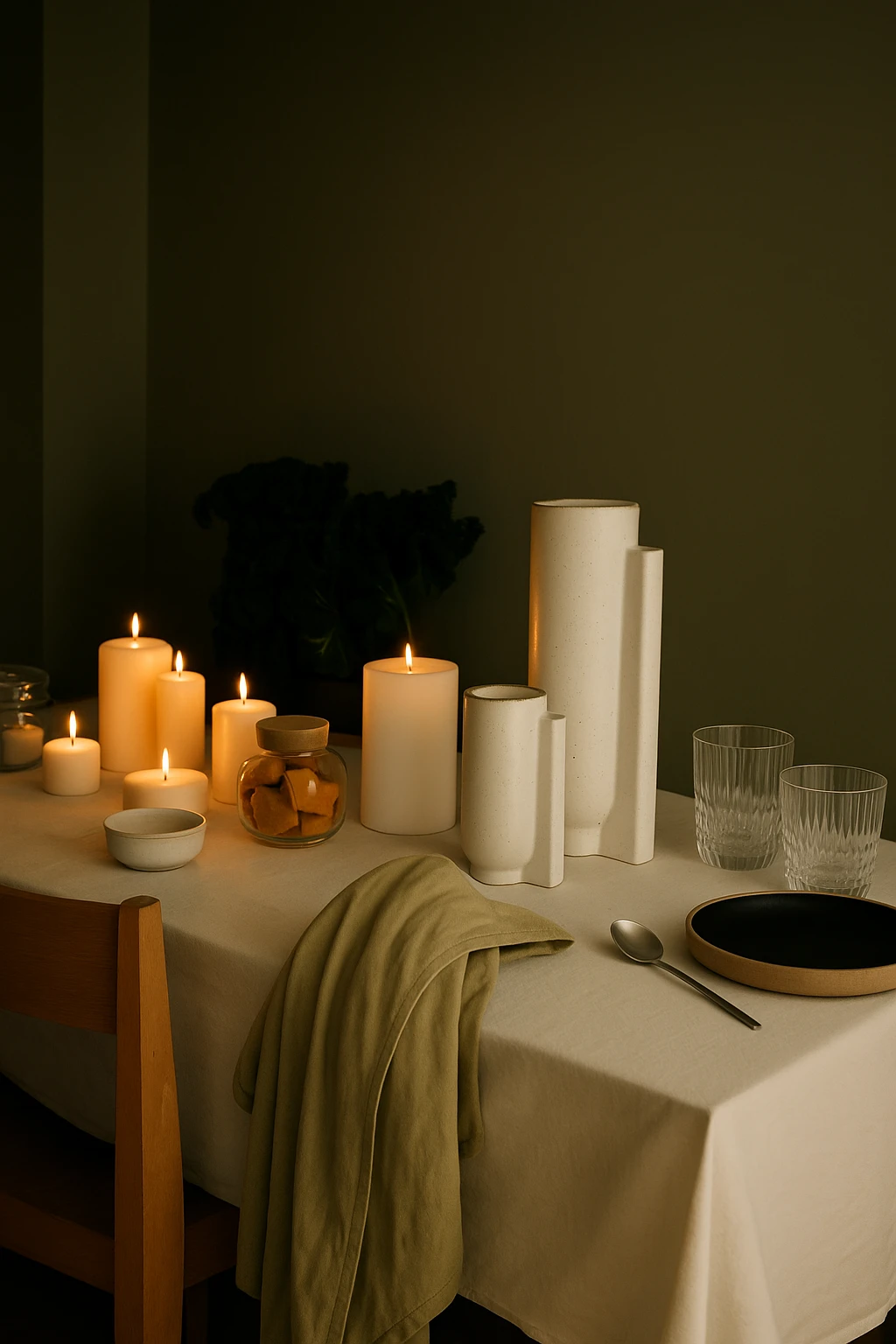 Elegant dinner table setting